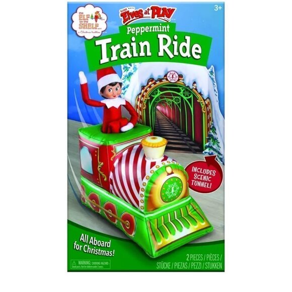 NWT - Peppermint Inflatable Train Ride Elf on the Shelf - Picture 3 of 4